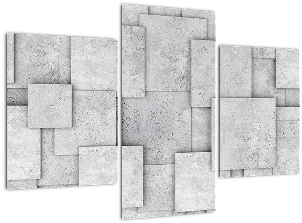 Tablou - Abstracție cu faianță de beton (90x60 cm)