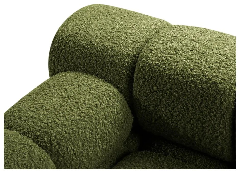 Modul pentru canapea modulară verde cu tapițerie din țesătură bouclé (cu colț pe partea stângă ) Bellis – Micadoni Home