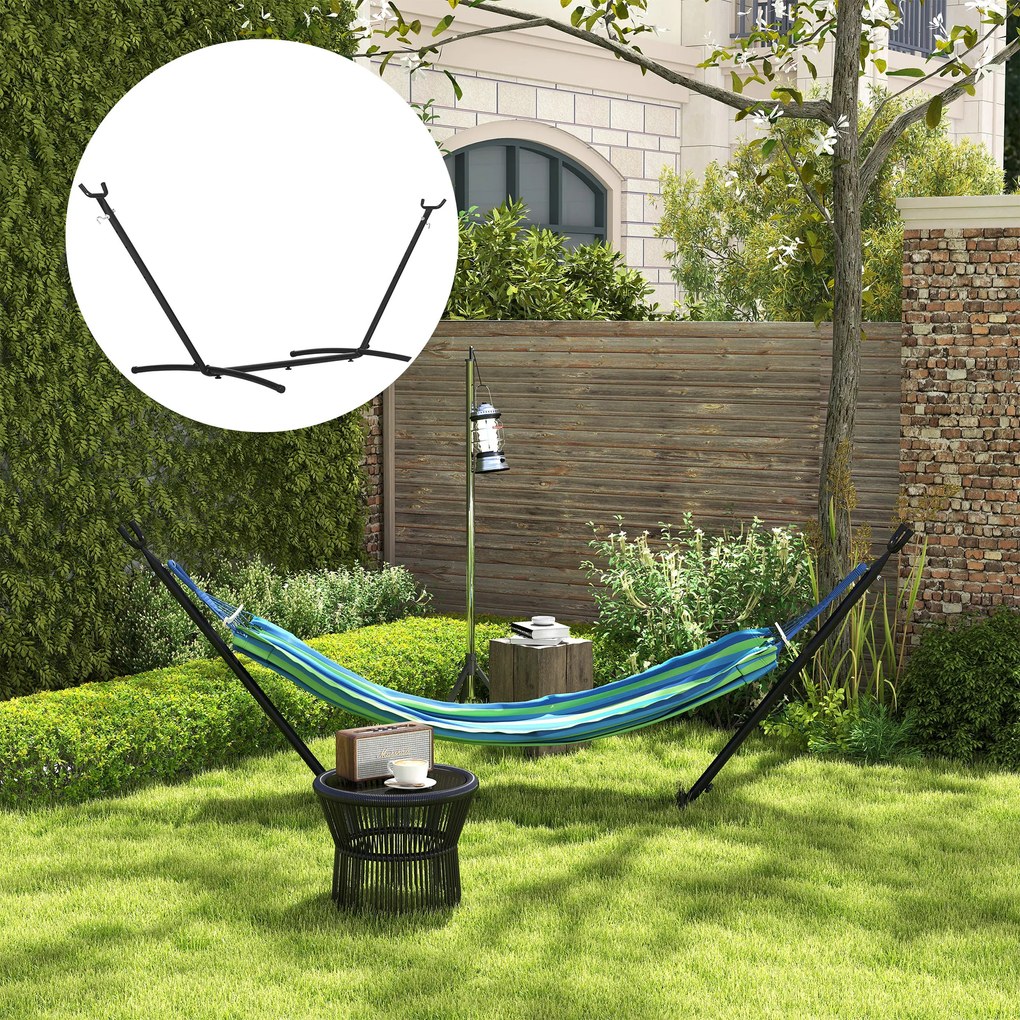 Outsunny Suport Schelet pentru Hamac Reglabil Max. 150 Kg, Negru, 280x120x110cm | Aosom Romania