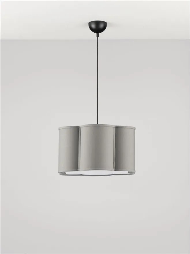 Lustra suspendata cu abajur textil gri BLOOSY