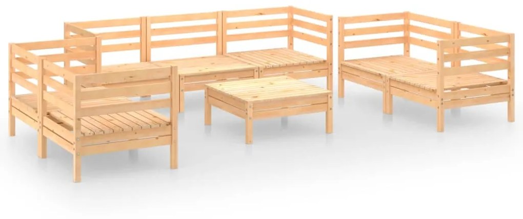 3082597 vidaXL Set mobilier de grădină, 8 piese, lemn masiv de pin