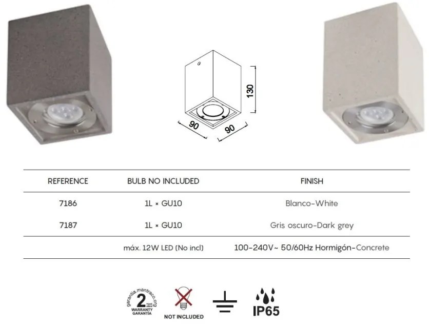 Spot aplicat tavan iluminat exterior IP65 LEVI alb