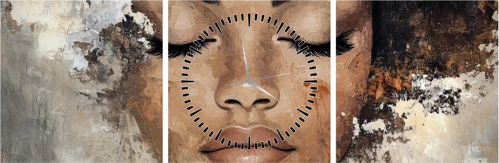 Tablou - Portret de femeie (cu ceas) (90x30 cm)