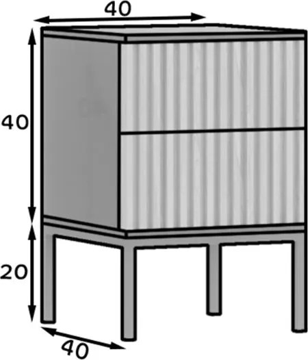 OFERTA Noptiera MEORATI 40x40cm, neagra/dub artisan II. calitate