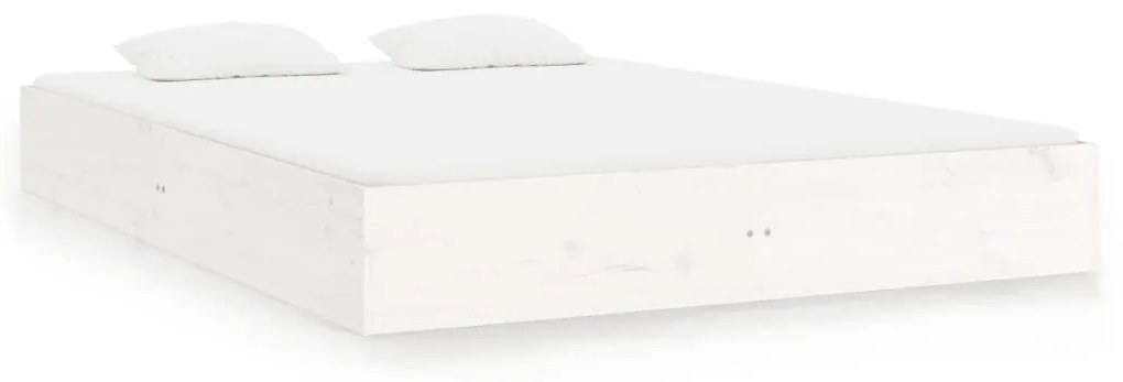 832992 vidaXL Cadru de pat, alb, 120x200 cm, lemn masiv