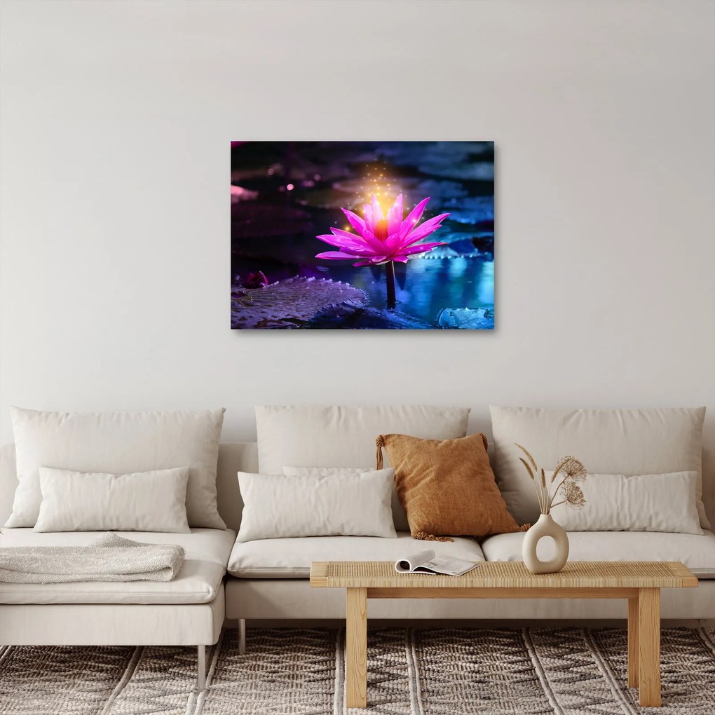 Tablou cu lotus pe apă (70x50 cm)
