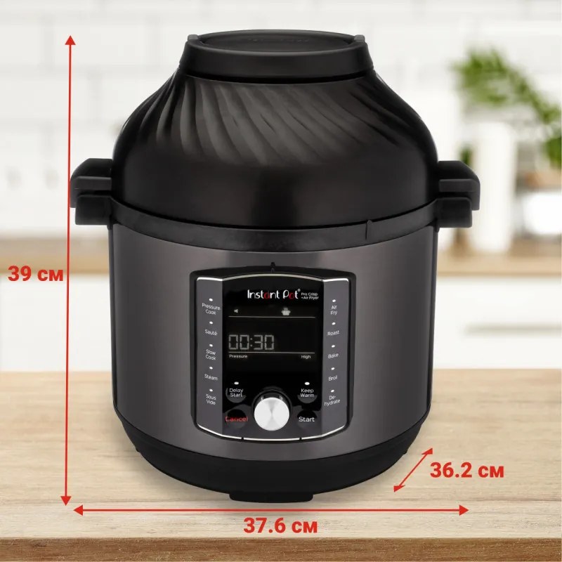Instant Pot Pro Crisp + Air Fryer 140002701, 1500 W, 7.6 L, 11 programe, coș Air Fryer, afișaj LCD, negru