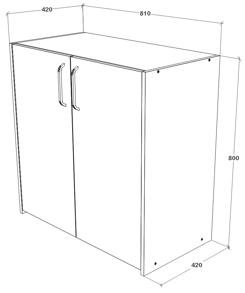 Comoda Malmo, 2 Usi, Stejar Artisan/Argila, 81 x 42 x 80 cm