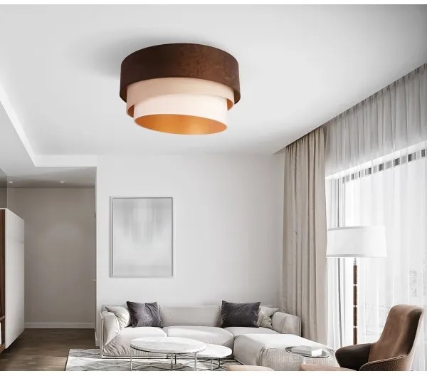 Plafonieră Duolla DEVON 1xE27/40W/230V d. 45 cm maro/bej