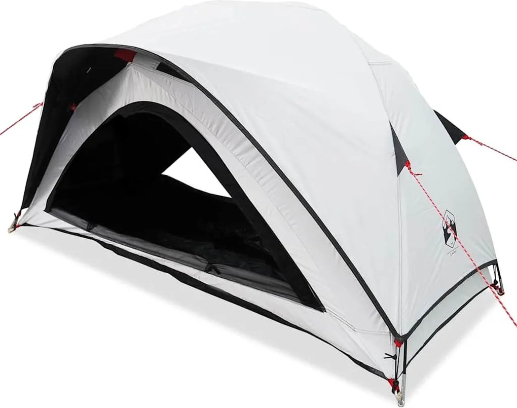 vidaXL Cort camping, 1 persoane, alb, țesătură opacă, impermeabil