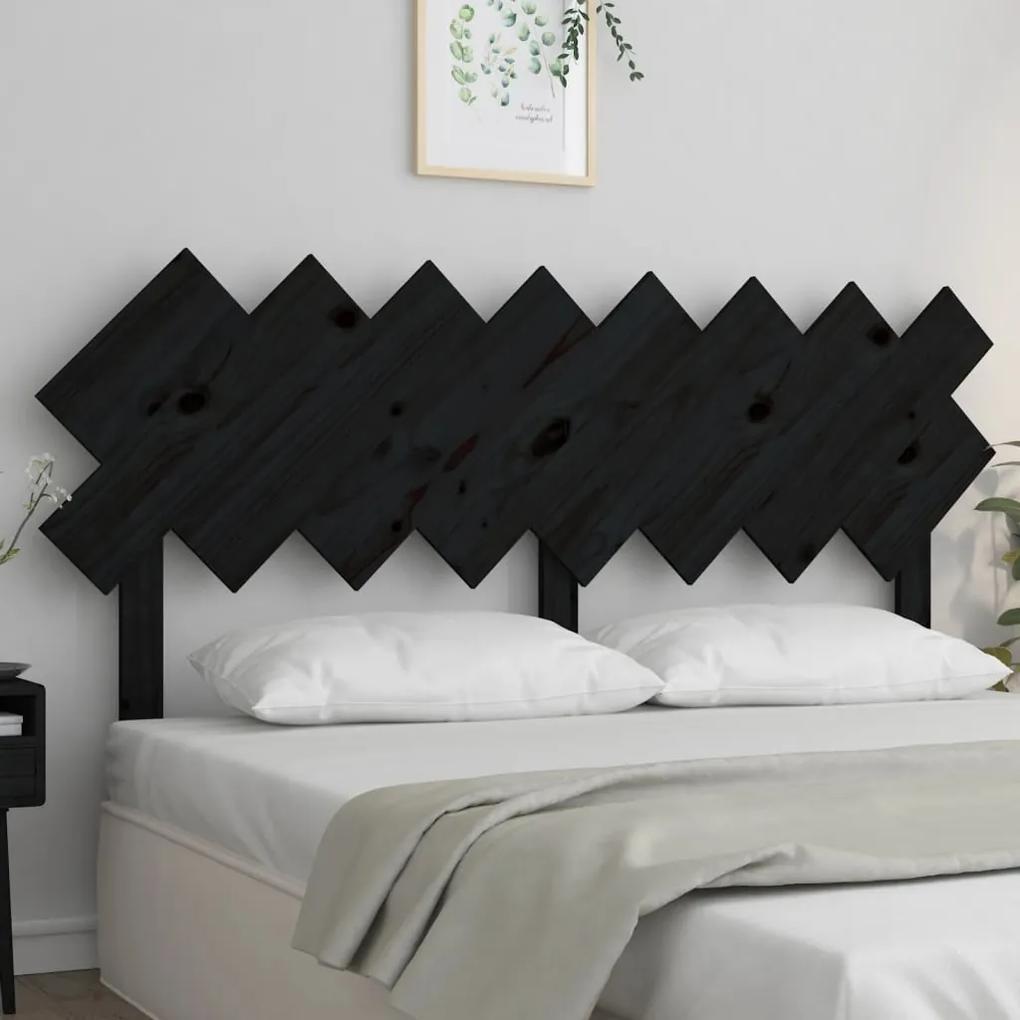 Tablie de pat, negru, 159,5x3x80,5 cm, lemn masiv de pin Negru, 159.5 x 3 x 80.5 cm, 1