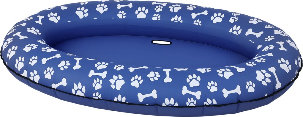 PawHut Barcă gonflabilă pentru câini Saltea de apă pliabilă plutitoare pentru câini cu mânere pentru câini până la 40kg 155x104x25cm Albastru | Aosom Romania