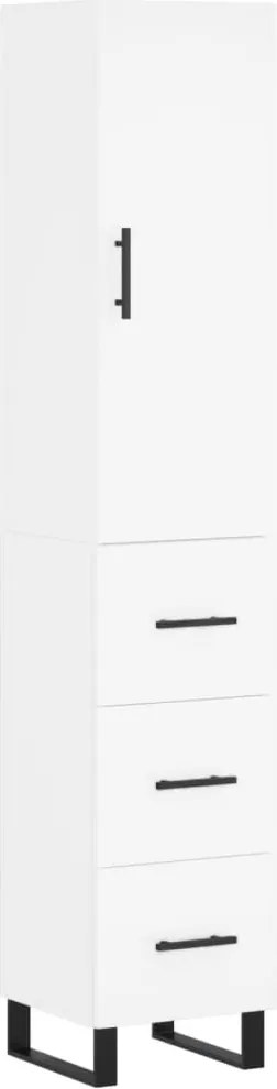vidaXL Dulap înalt, alb, 34,5x34x180 cm, lemn prelucrat