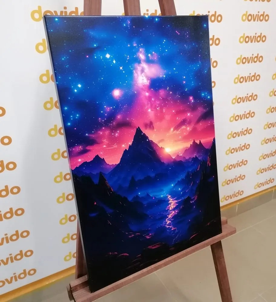 Tablou apus de soare cu cerul de noapte