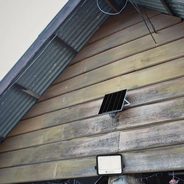 Proiector solar LED reglabil 200W 3,2V IP65 10000 mAh, negru, cu telecomandă