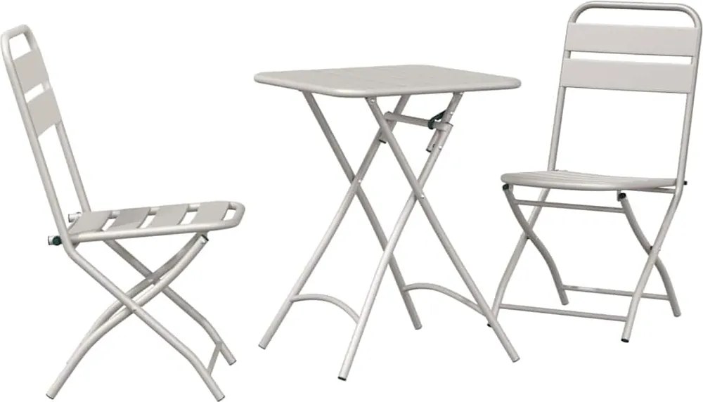 vidaXL Set bistro 3 pcs Bej Oțel