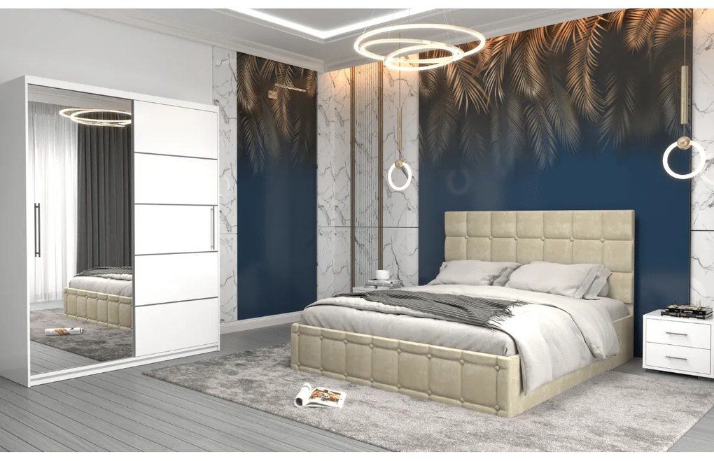 Set dormitor Royal, Alb/Bej