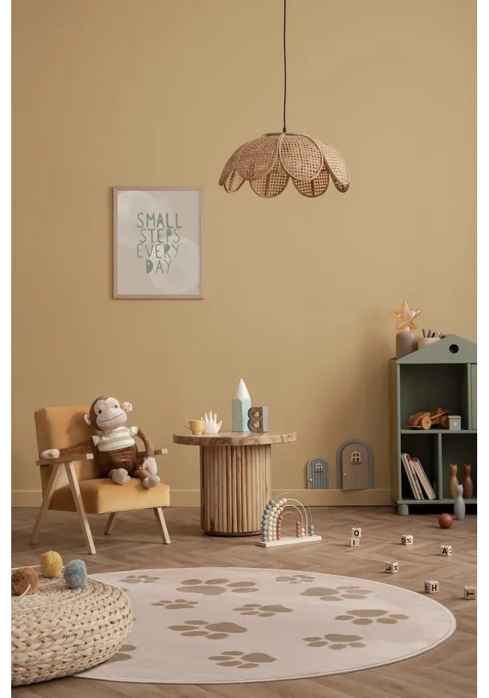 Covor pentru copii bej ø100 cm Paws Light Beige – FD