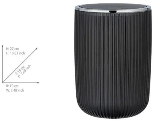 WENKO 24493100 - Coș de gunoi AGROPOLI 19x27 cm, gri