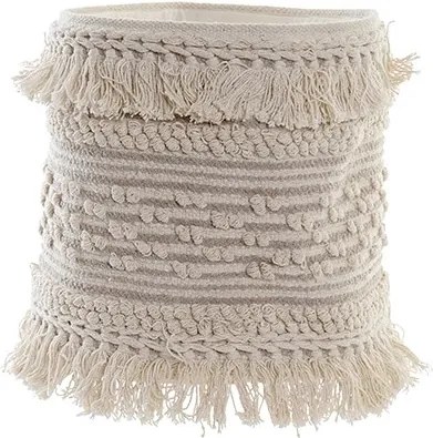 Cos Boho din bumbac bej 30 cm