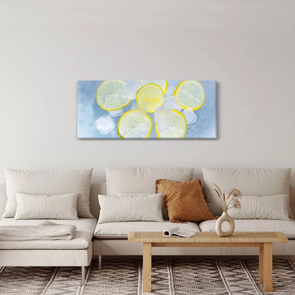 Tablou cu lămâie în gheață (120x50 cm)