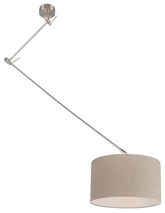 Lampă suspendată din oțel cu umbră 35 cm taupe reglabilă - Blitz I.