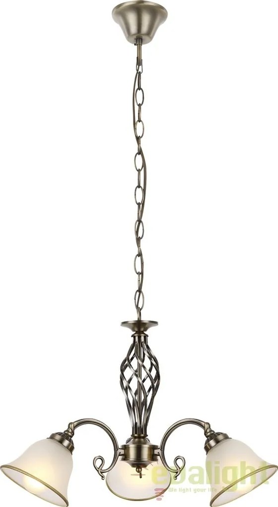 Candelabru clasic cu 3 brate, finisaj brass antique, Odin 60208-3 GL