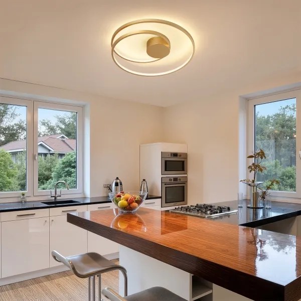 Brilagi - Plafonieră LED dimabilă TWISTER, LED/48W/230V, Ø 50 cm, auriu +telecomandă