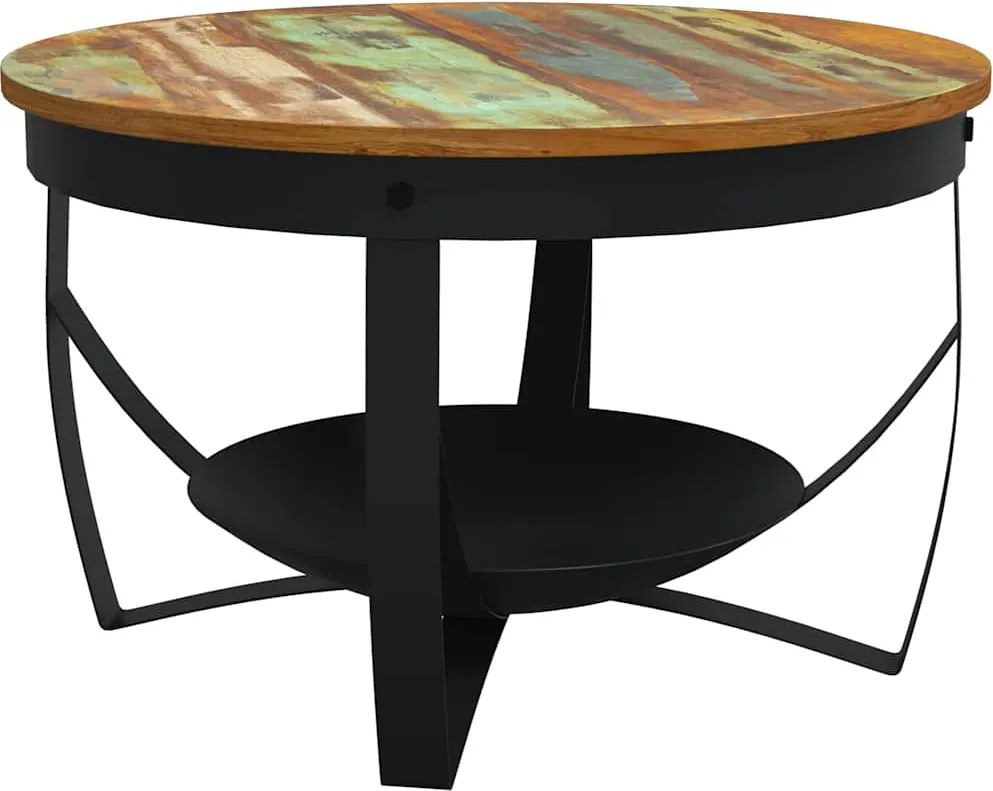 vidaXL Măsuță de cafea, Ø68x43 cm, lemn masiv reciclat