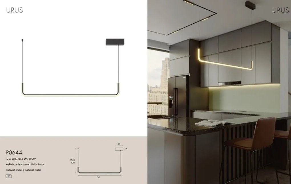 Lustra suspendata liniara LED Urus