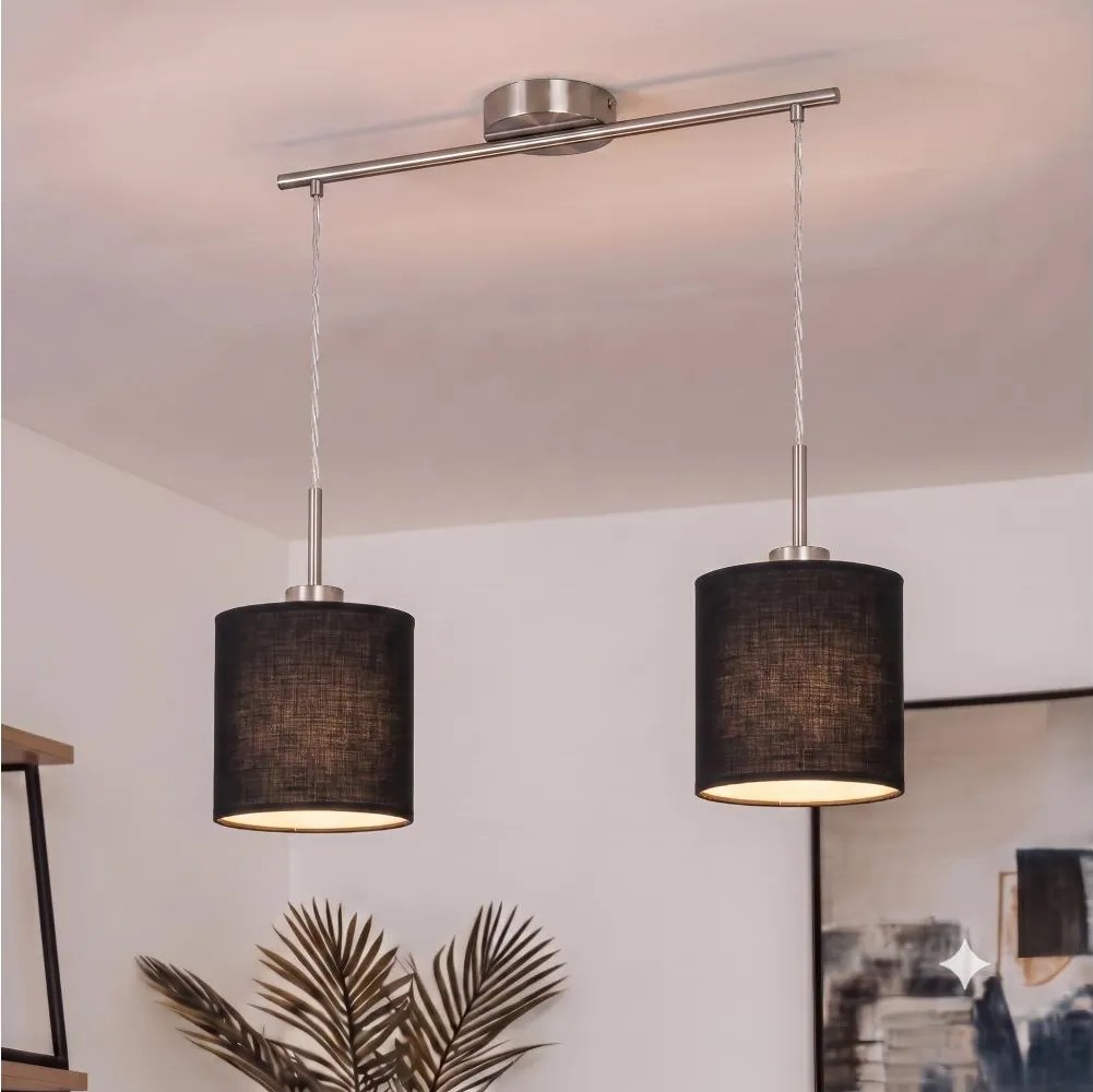 Brilagi - Lustru LED suspendat pe cablu NUBILA 2xE27/60W/230V negru