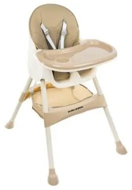Scaun de masa pentru bebelusi, 3 in 1, bej, max 20 kg, 60x75x92 cm, kruzzel