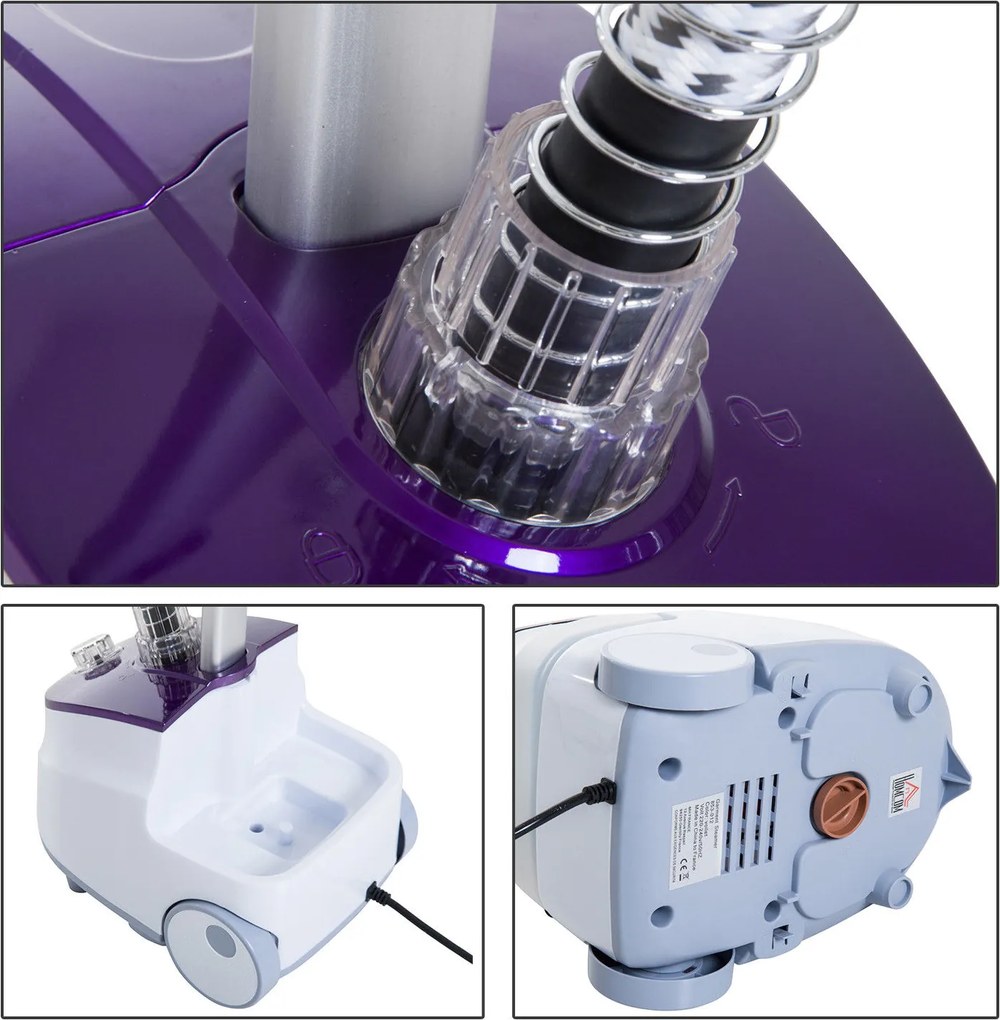 HomCom Fier de Calcat cu Vapor Vertical Profesional cu Rezervor 1.8L 1800W