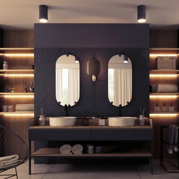 Spot LED RGBW reglabil pentru baie TURYN 1xGU10/4,8W/230V IP44 negru