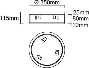 Open Design OR85778 - Plafonieră SANDRO 3xE14/12W/230V Ø 35 cm, alamă