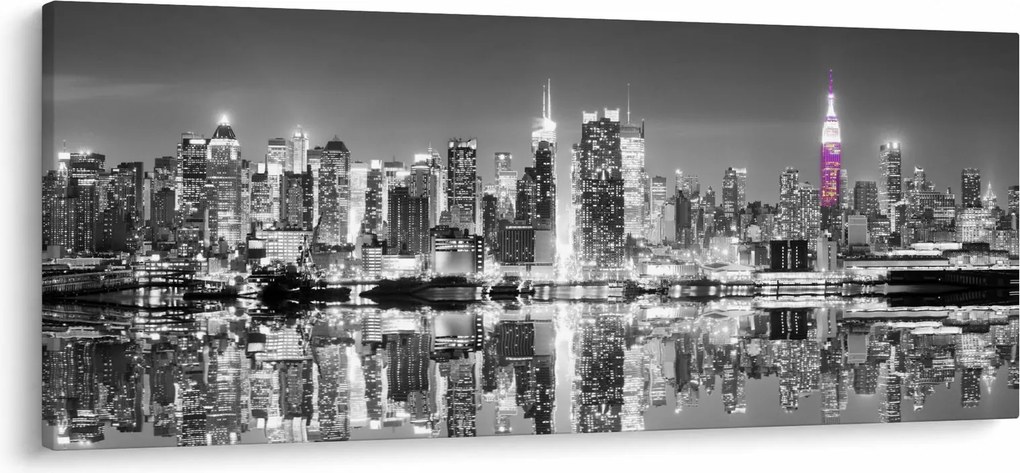 Tablou - New York și zgârie-norii mov (120x50 cm)