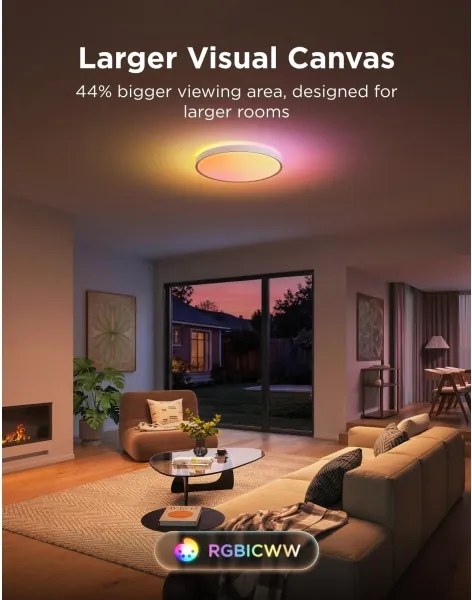 Govee - Plafonieră LED RGBICWW reglabilă, 55W, 230V, Ø 46 cm, Matter, Wi-Fi