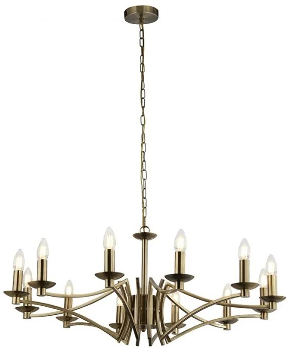 Candelabru clasic cu 12 brate stil elegant Ascot alama antic 41312-12AB SRT