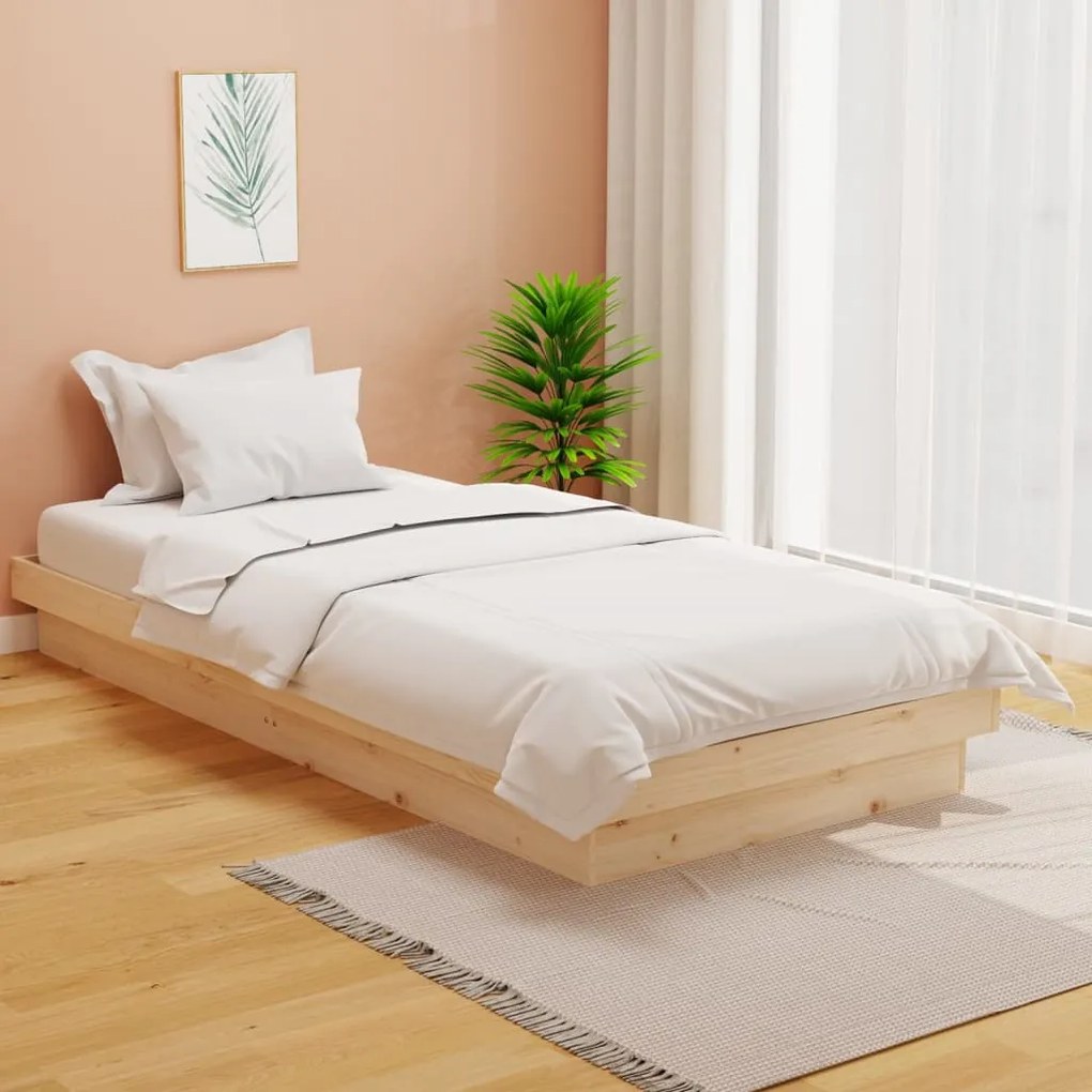 819937 vidaXL Cadru de pat single, 90x190 cm, lemn masiv