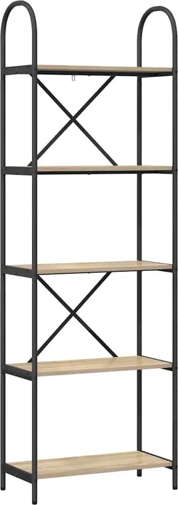 vidaXL Raft pentru cărți Stejar Sonoma 60 x 30 x 183 cm Lemn compozit