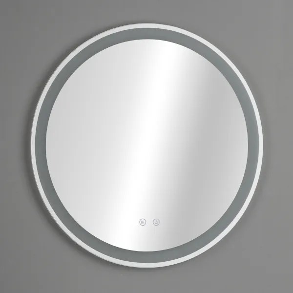 Brilagi-LED Oglindă AVA ECO LED, cu dimmer, cu sticlă fumurie, cu încălzire anti-aburire și iluminare integrată, LED 11,5W/230V Ø60 cm IP44