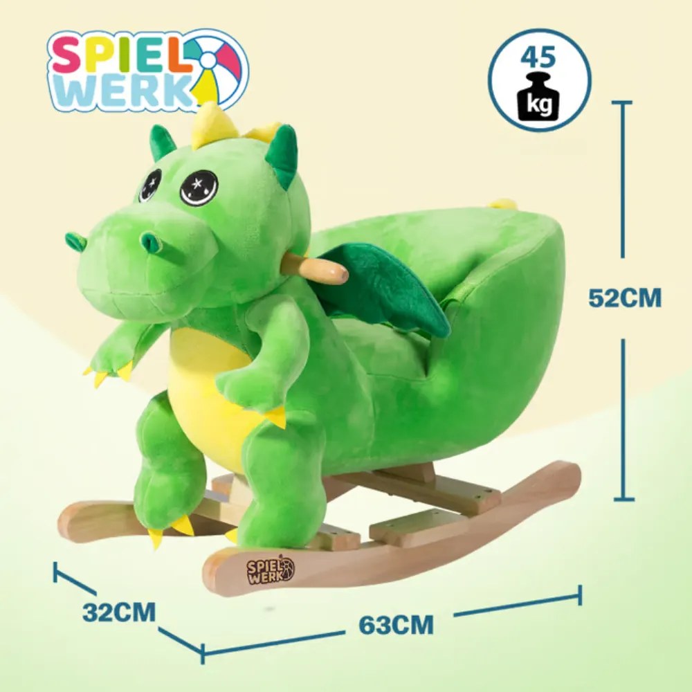 Spielwerk Balansoar DINO cu centură de siguranță, verde