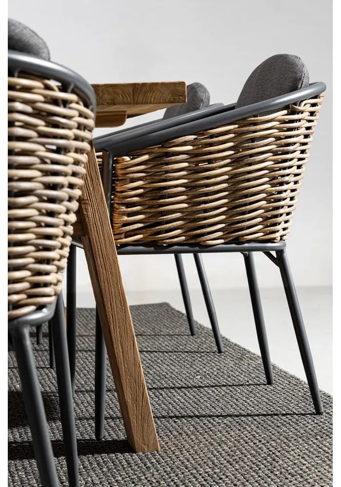 Scaun de grădină gri din metal Maribela – Bizzotto