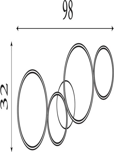 Searchlight 25772-4GO - Plafonieră LED dimabilă CIRQUE LED/37W/230V 3000K 33x97 cm