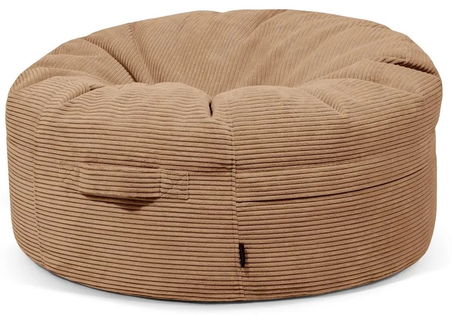 Fotoliu bean bag maro cu tapițerie din catifea reiată Roll 105 – SLOWDOWN