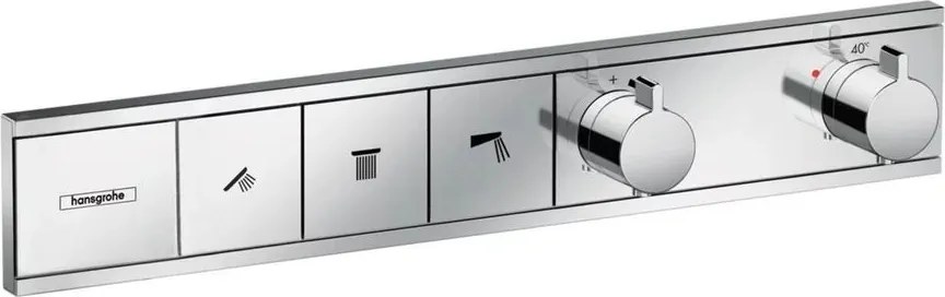 Baterie cada - dus incastrata Hansgrohe RainSelect termostatata crom lucios 3 functii