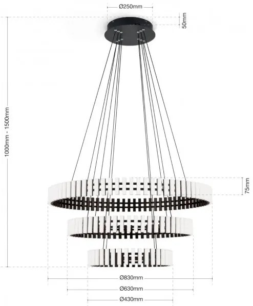 Lustra LED dimabila design modern circular MANSION