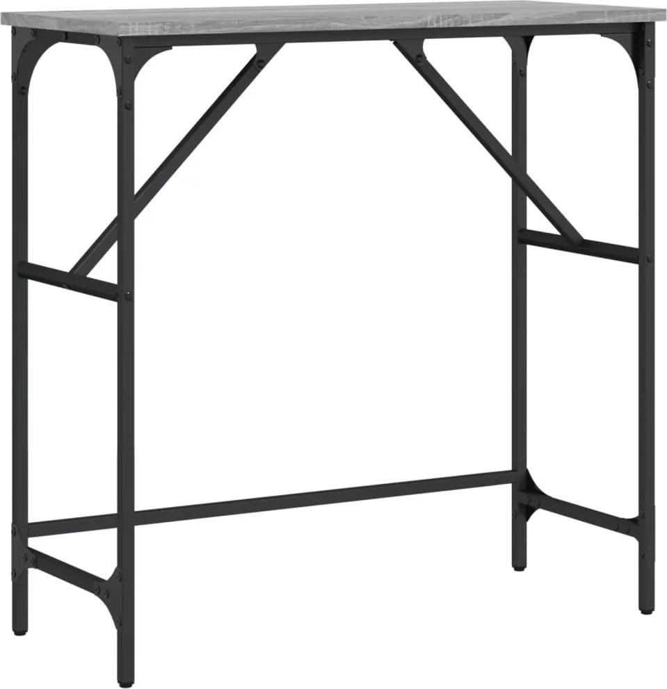 vidaXL Măsuță consolă, gri sonoma, 75x32x75 cm, lemn prelucrat