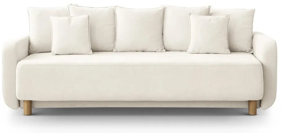 Canapea crem extensibilă, cu spațiu de depozitare 231 cm Elen – Micadoni