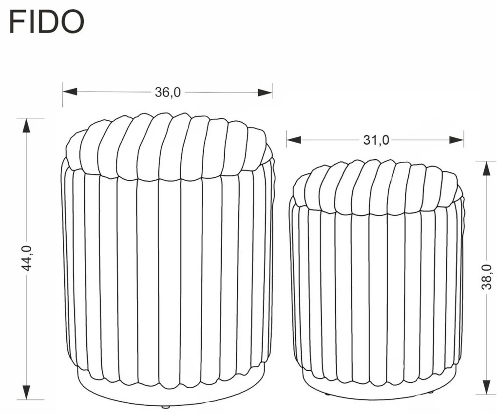 Set 2 tabureti Fido crem/auriu